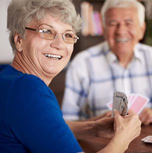 woman playing cards
